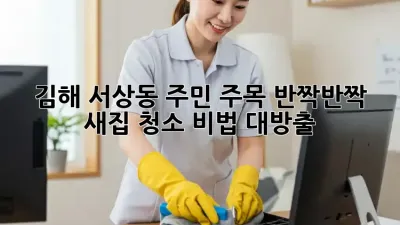✨ 김해 서상동 주민 주목! 반짝반짝 새집 청소 비법 대방출 🏡