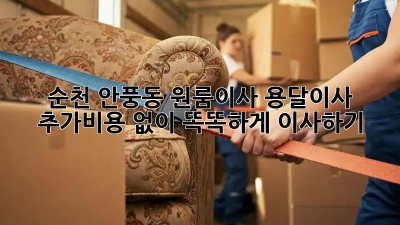 순천 안풍동 원룸이사, 용달이사 추가비용 없이 똑똑하게 이사하기!
